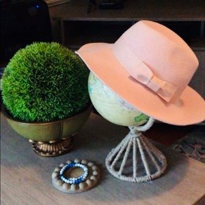 August Hat Co. Pale Pink Wide Brim Fedora Wool